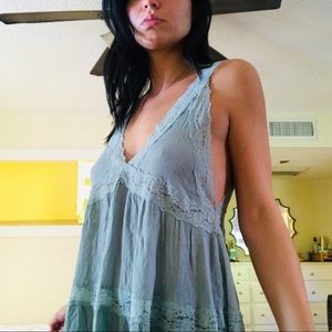 Free People lace tunic blouse